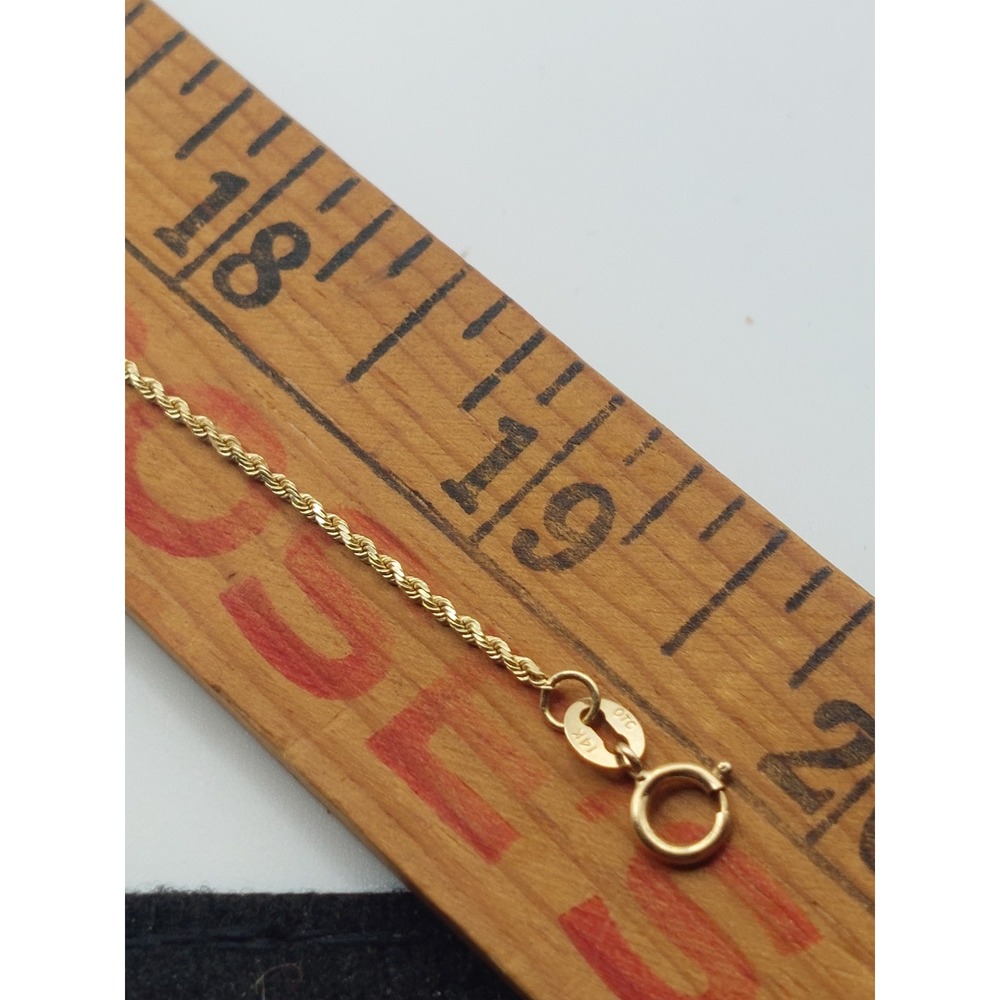 14K Gold Anchor Necklace Nautical Rope Chain Maritime Pendant 20" Vintage 4.4 g - Picture 16 of 16